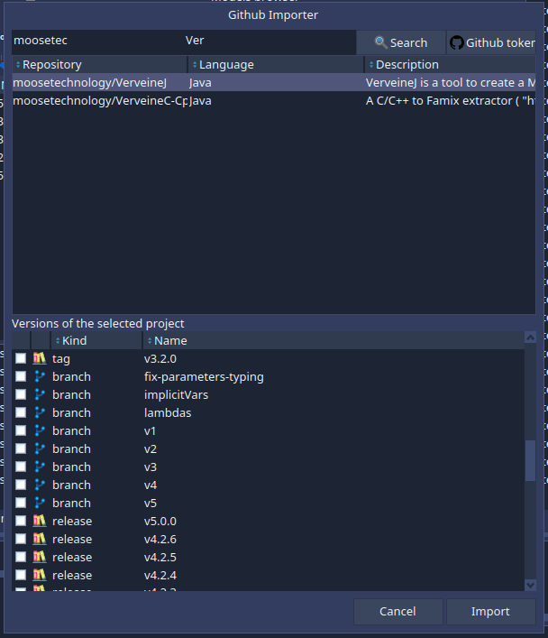 The GitHub importer of MooseIDE